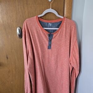 Orange & White Str8pped Hurly Shirt, Size 3XL.